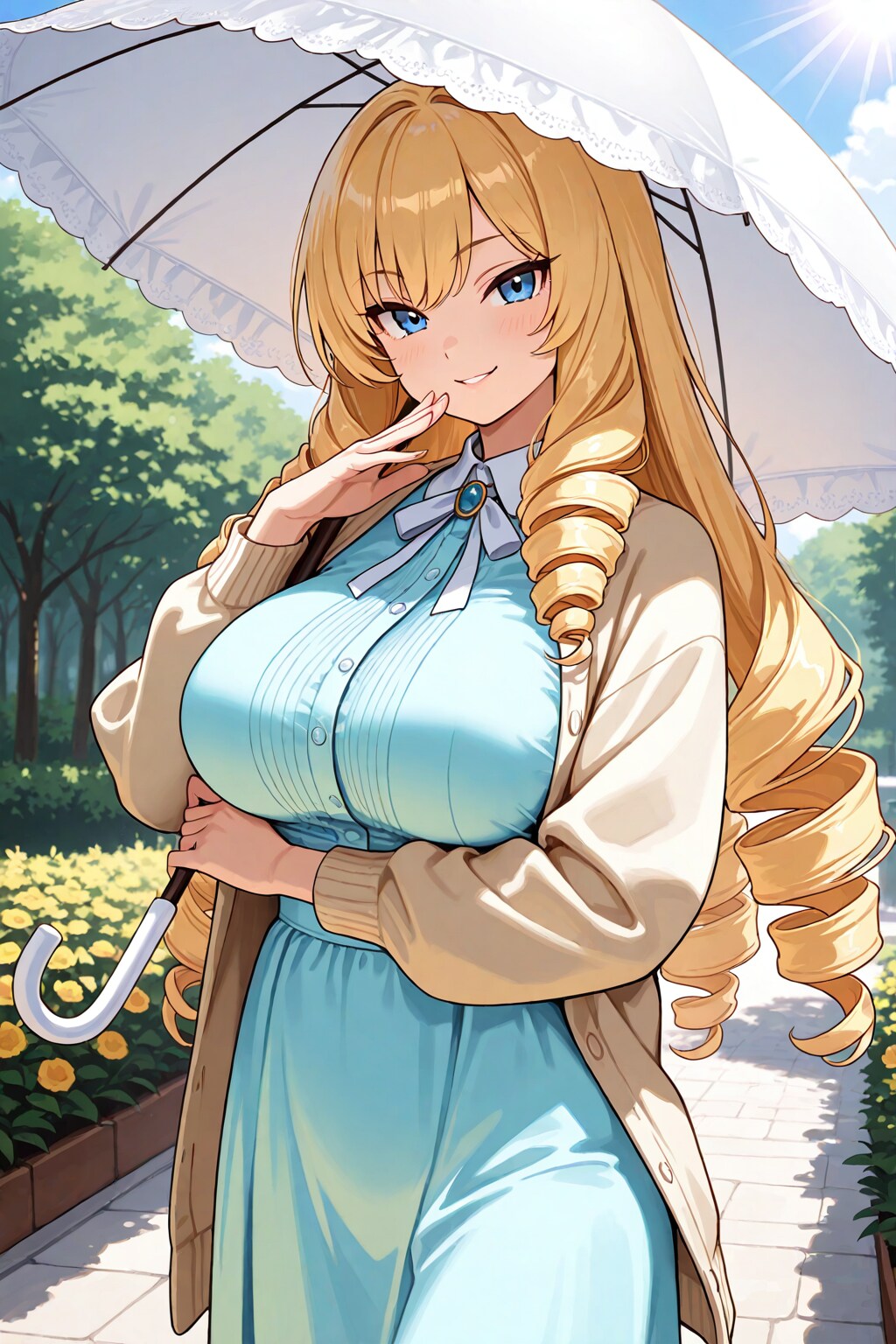 日傘金髪ドリルお嬢様