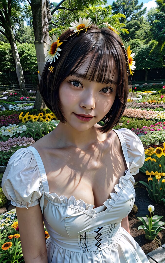 白ワンピースちゃんとお花畑デート3