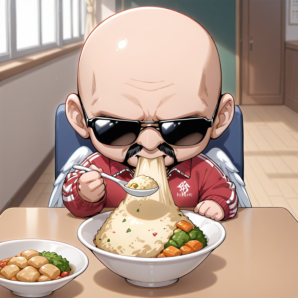 QILINでチャーハンを食べる小さいおっさん