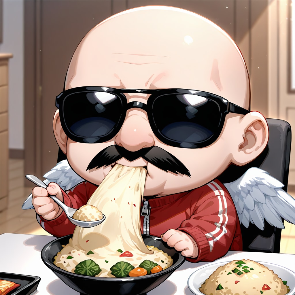 QILINでチャーハンを食べる小さいおっさん