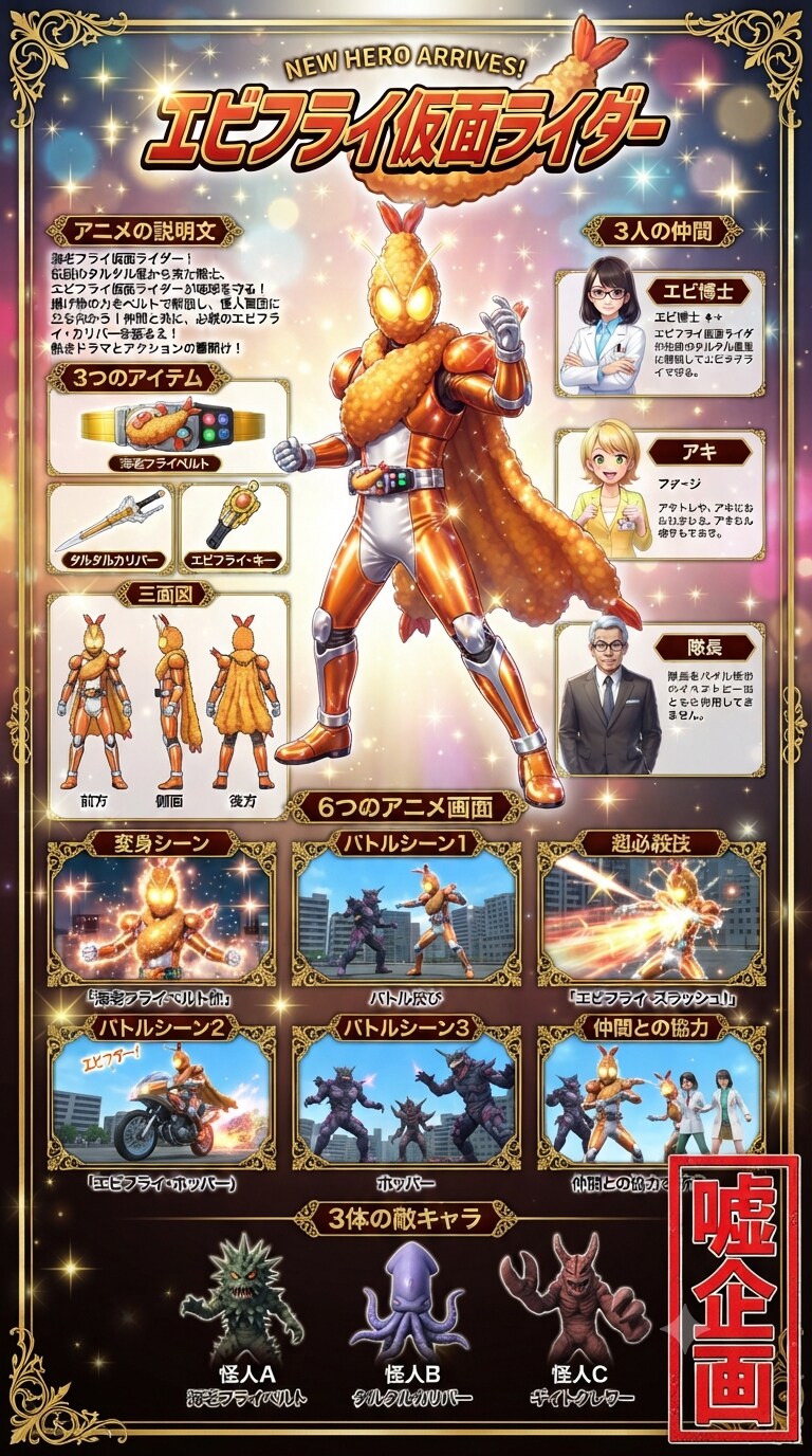 エビフライ仮面ライダー
