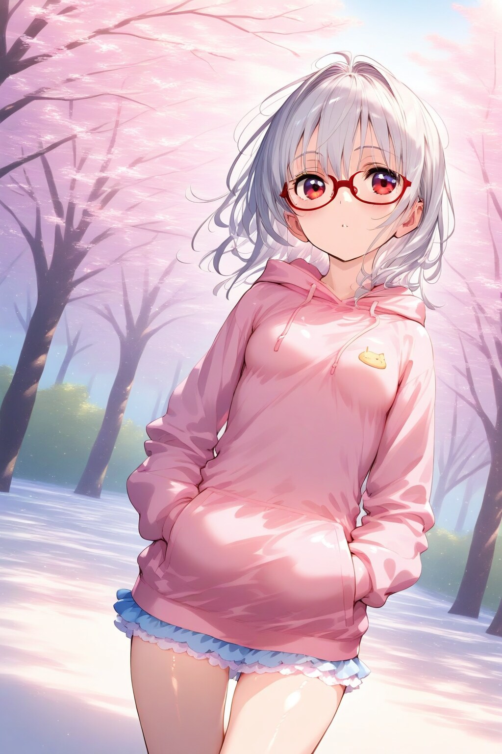 桜フーディ少女 | の人気AIイラスト・グラビア