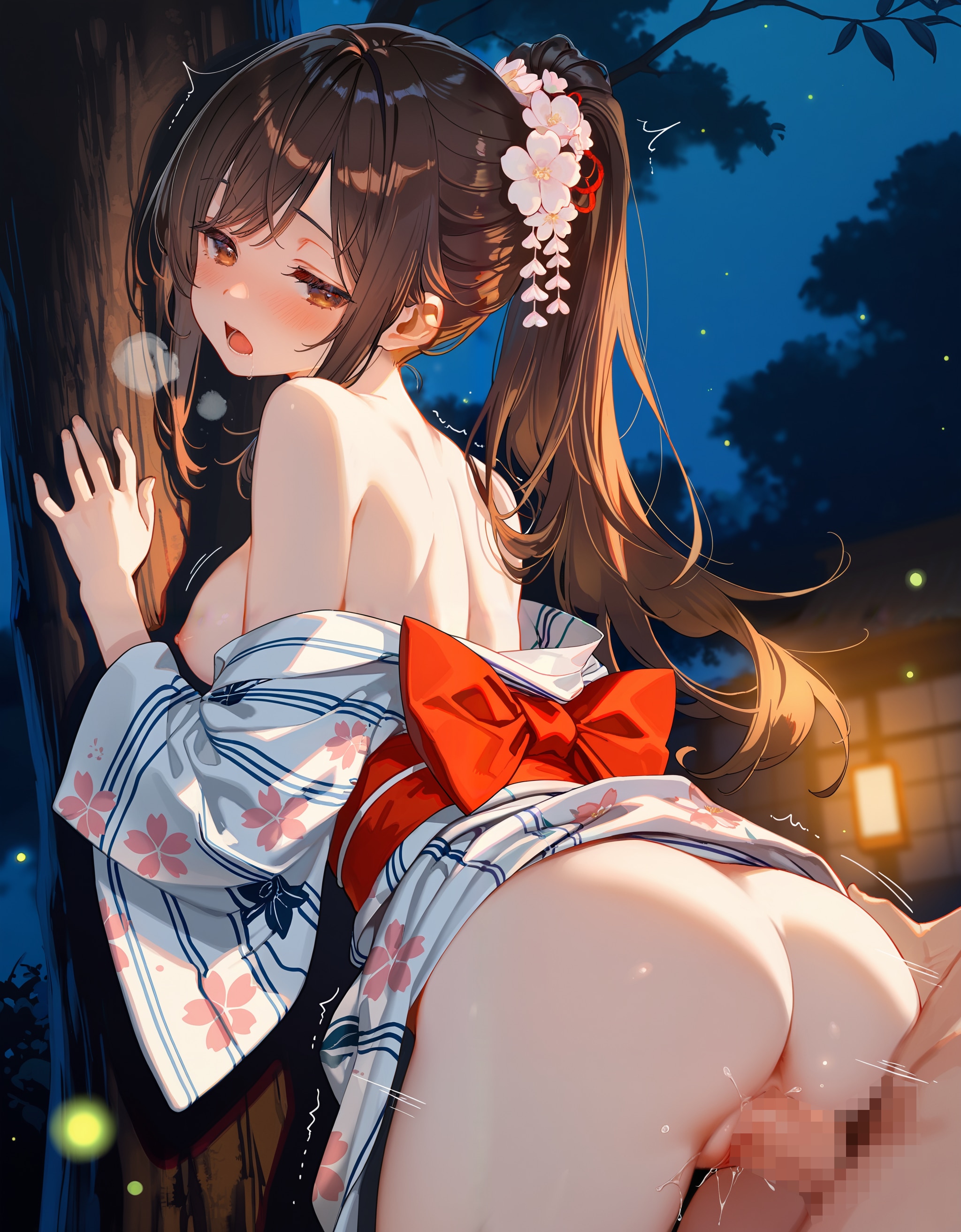 浴衣ポニテさんを雑木林に連れ込んで