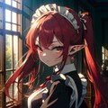 赤髪ツインテエルフメイドちゃん 3枚目