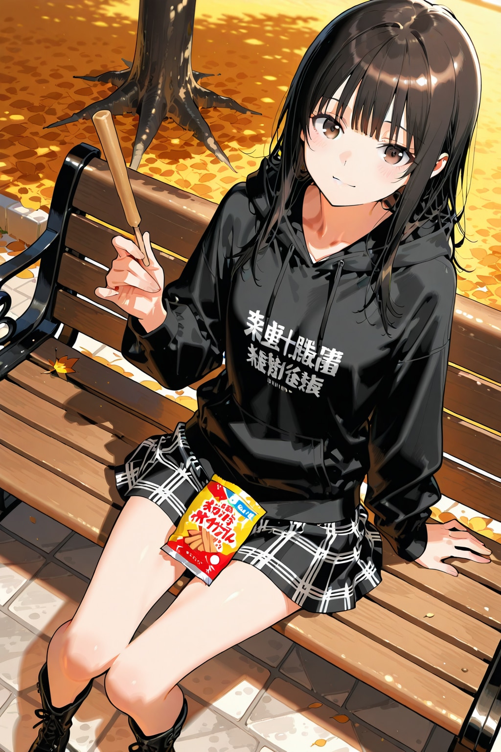 お菓子を見せびらかす子