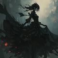 黒いゴシックドレス 4枚目