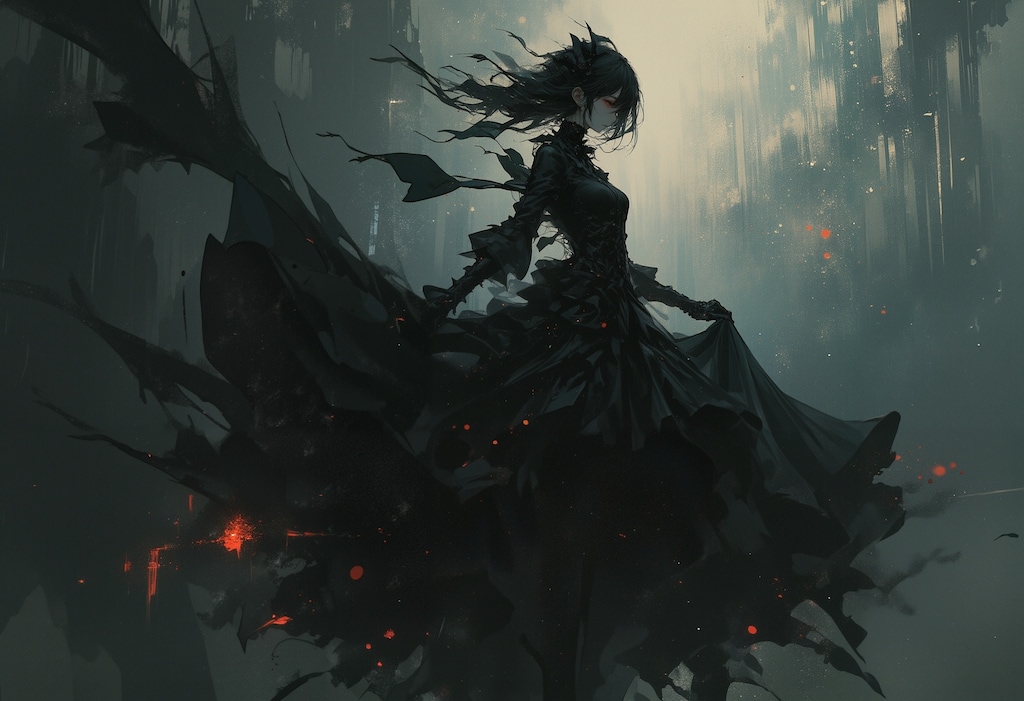 黒いゴシックドレス
