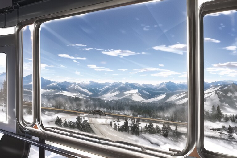 車窓から見た山々