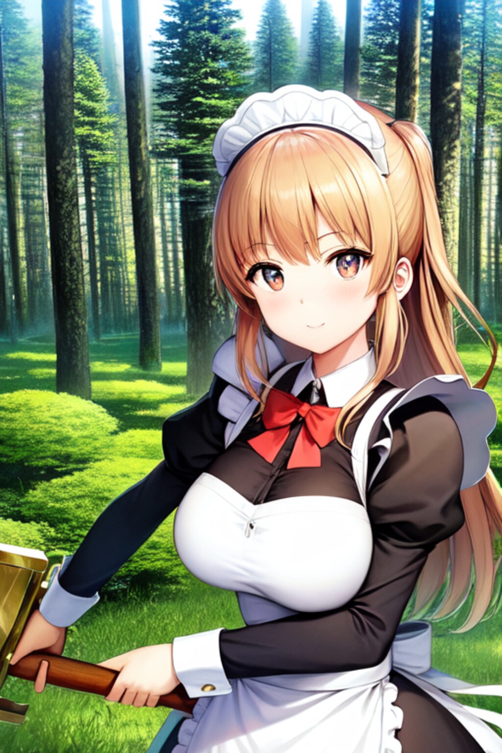 花粉の元凶を狙うメイドさん