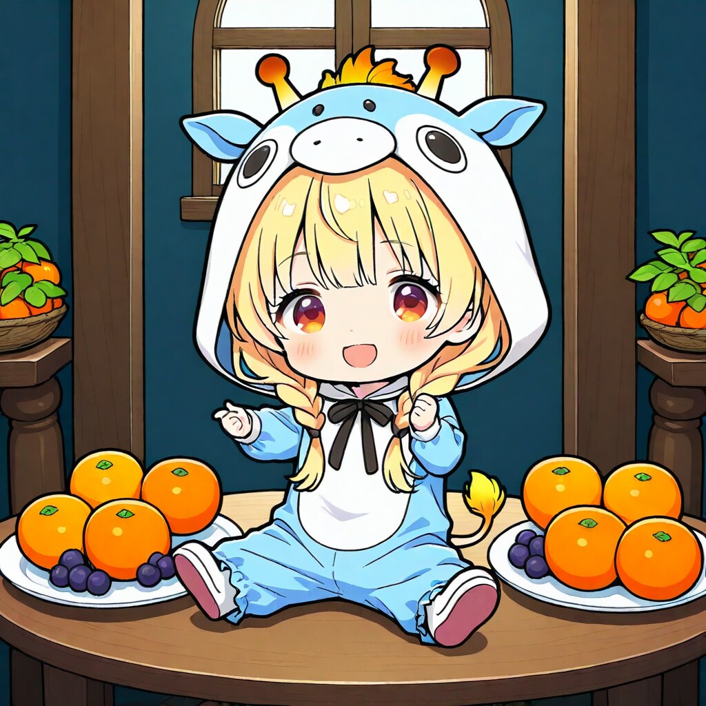 フルーツとアニマルフーディーちび子ちゃん | の人気AIイラスト・グラビア