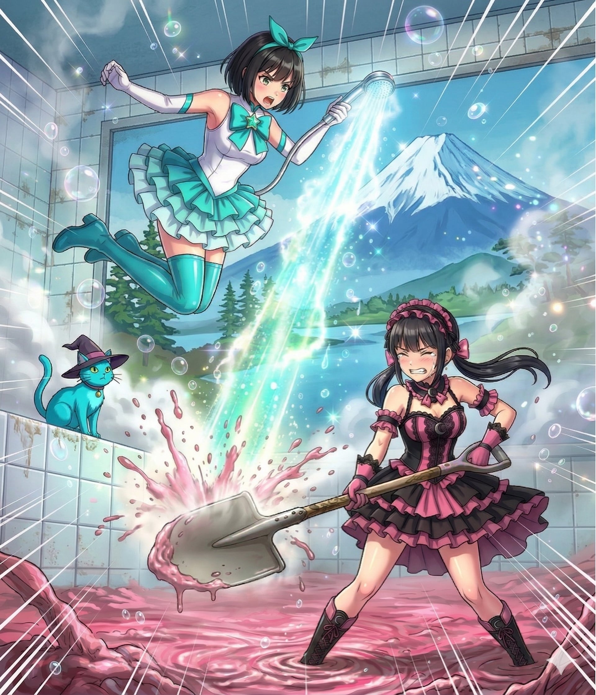 銭湯シーンは湯断大敵！ | の人気AIイラスト・グラビア