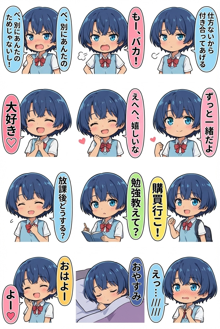 ツンデレ猫柑菜さんスタンプ(｡>﹏<｡) | の人気AIイラスト・グラビア