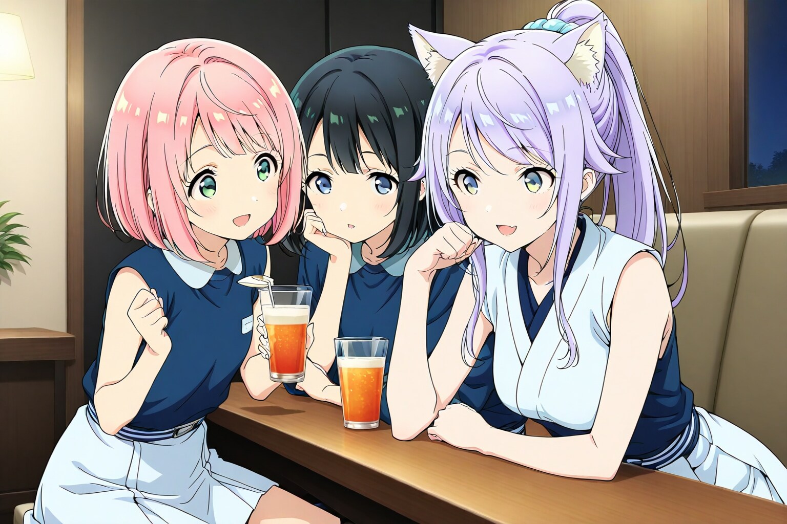 3人で過ごす午後 | の人気AIイラスト・グラビア