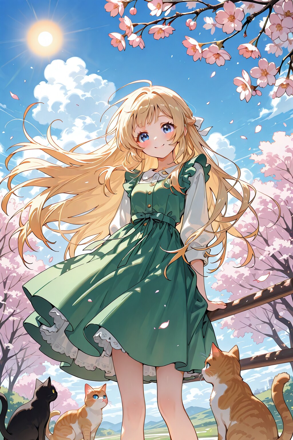 ネコとお花見