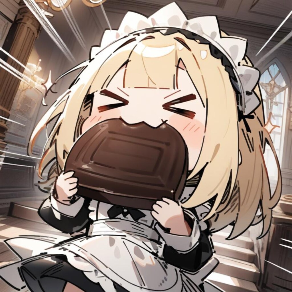 🍫おジャンボチョコでカカオパワー全力補給しちゃう系メイドちゃん🍫