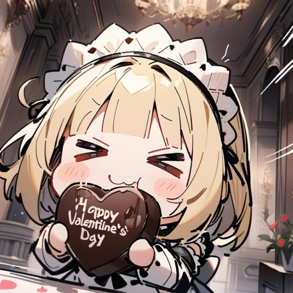 🍫おジャンボチョコでカカオパワー全力補給しちゃう系メイドちゃん🍫
