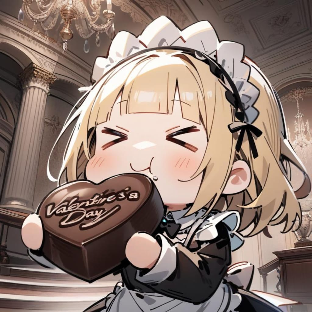 🍫おジャンボチョコでカカオパワー全力補給しちゃう系メイドちゃん🍫