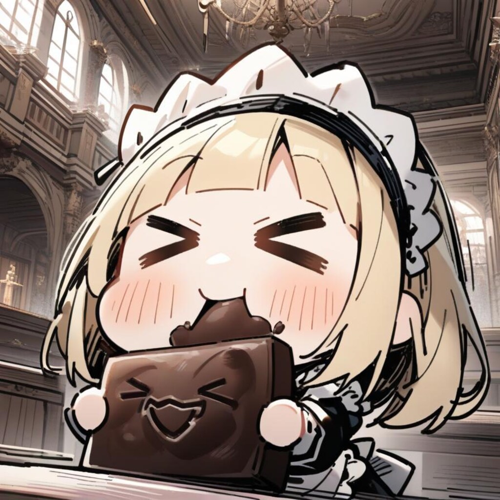 🍫おジャンボチョコでカカオパワー全力補給しちゃう系メイドちゃん🍫