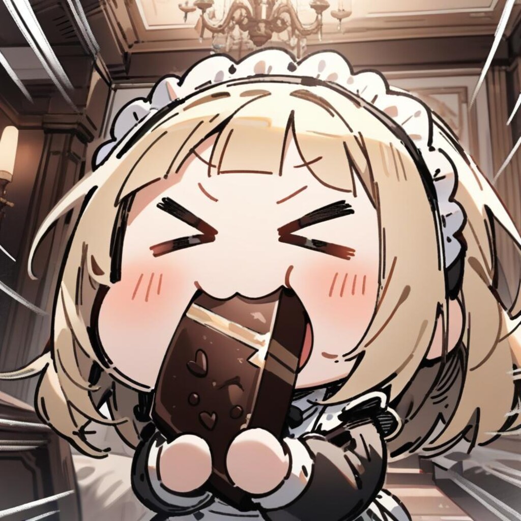 🍫おジャンボチョコでカカオパワー全力補給しちゃう系メイドちゃん🍫