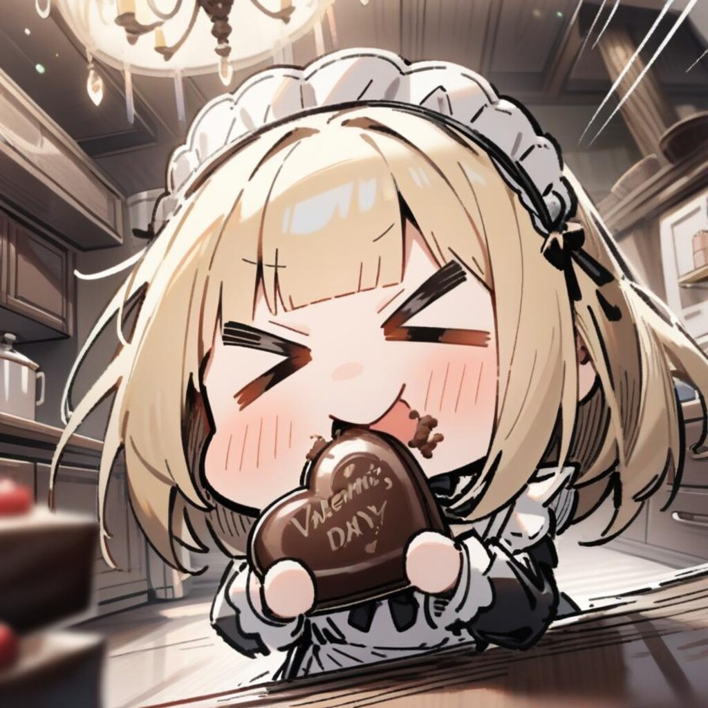 🍫おジャンボチョコでカカオパワー全力補給しちゃう系メイドちゃん🍫