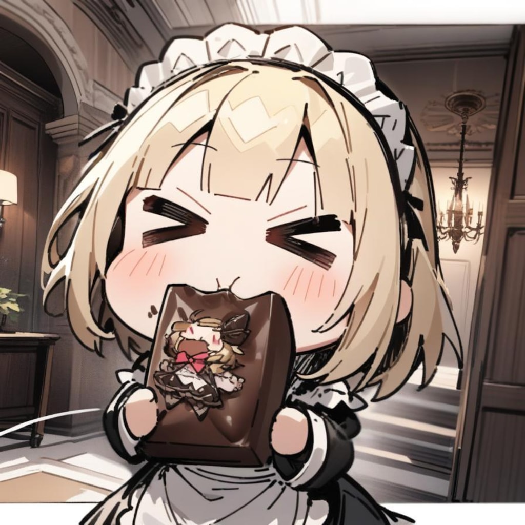 🍫おジャンボチョコでカカオパワー全力補給しちゃう系メイドちゃん🍫