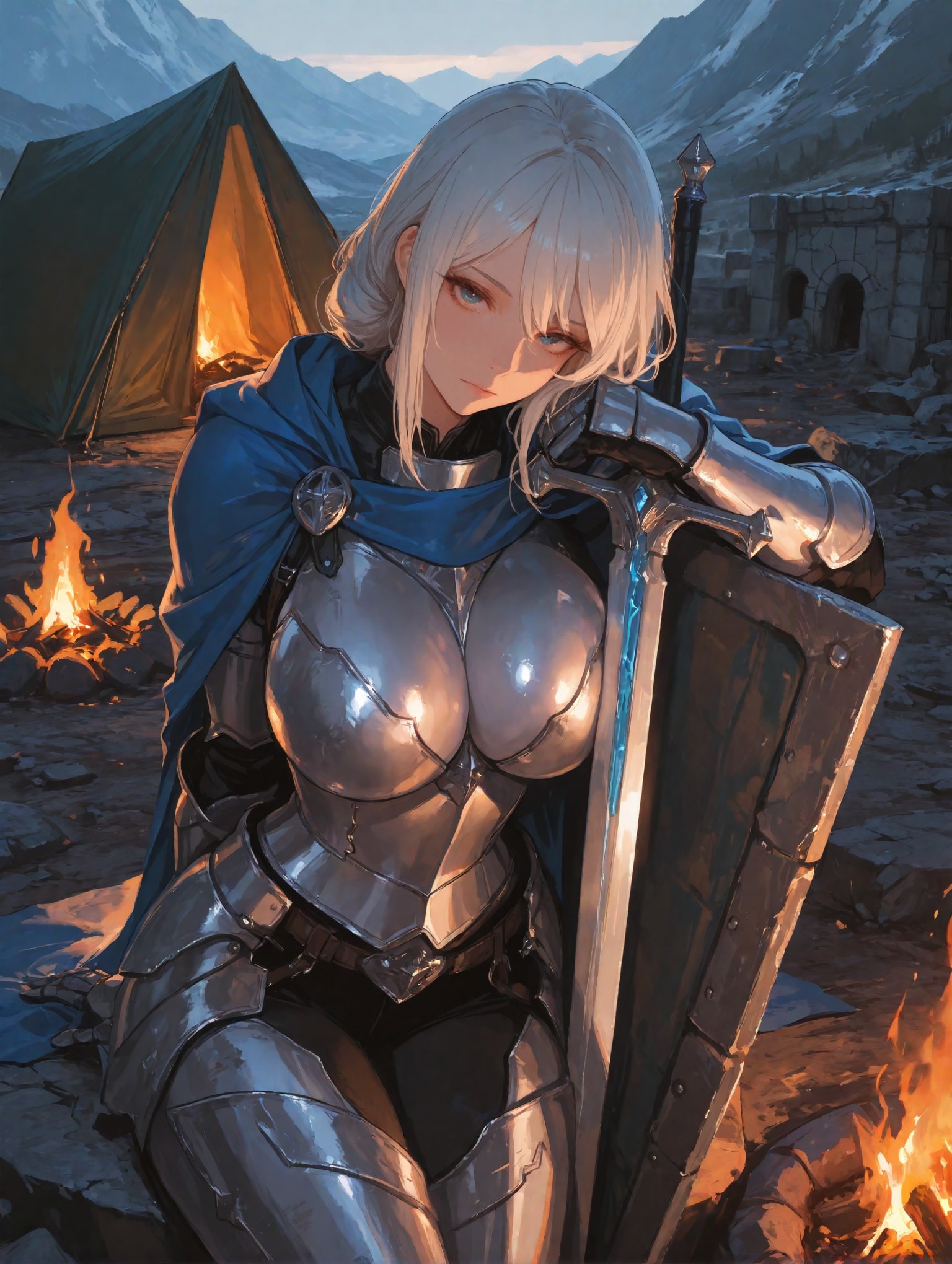 束の間の野営 | の人気AIイラスト・グラビア