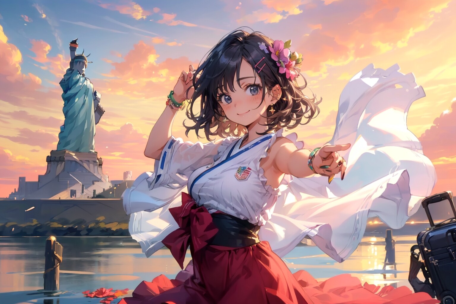 アメリカに着きました 自由の女神