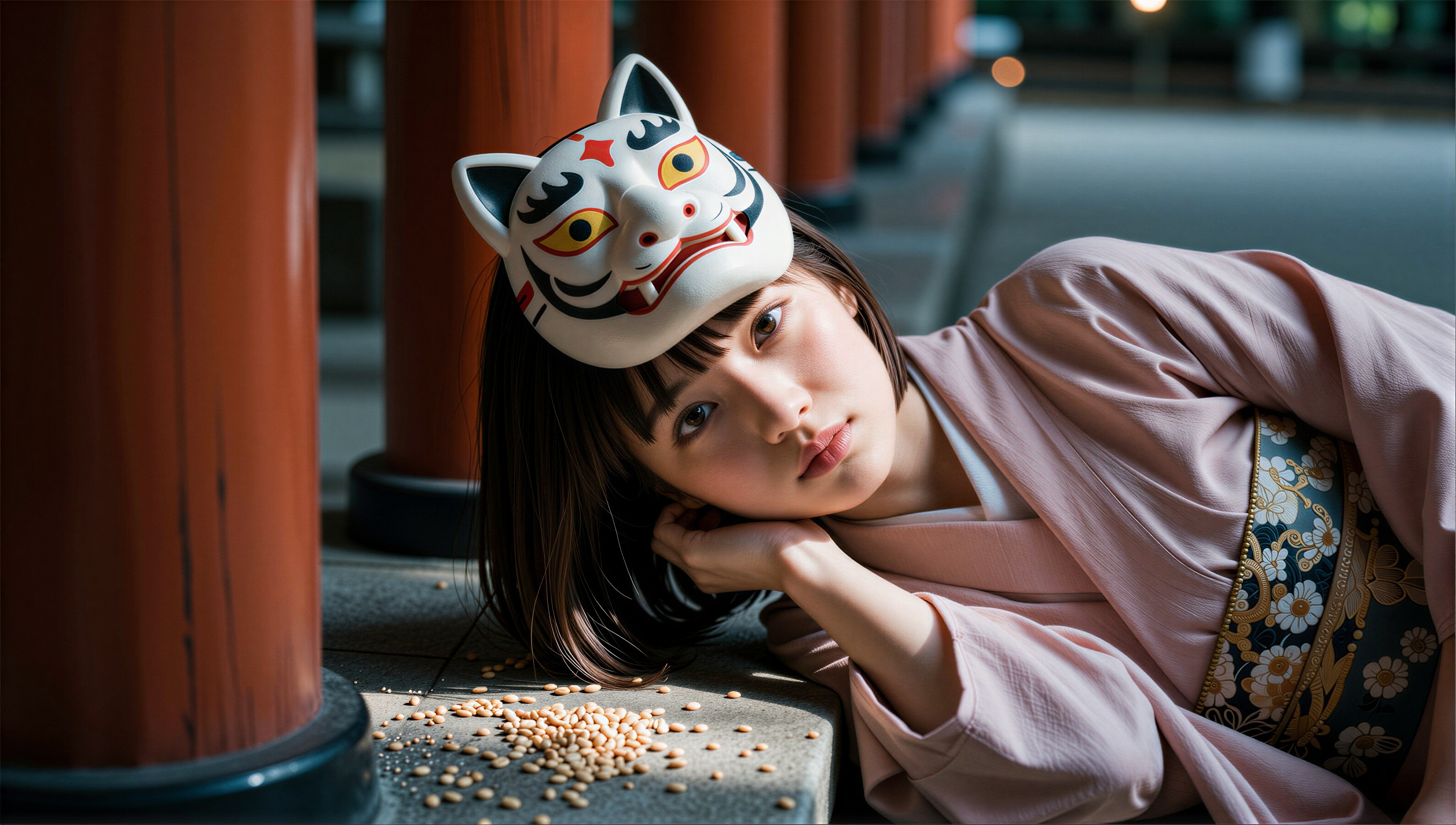 神社で節分