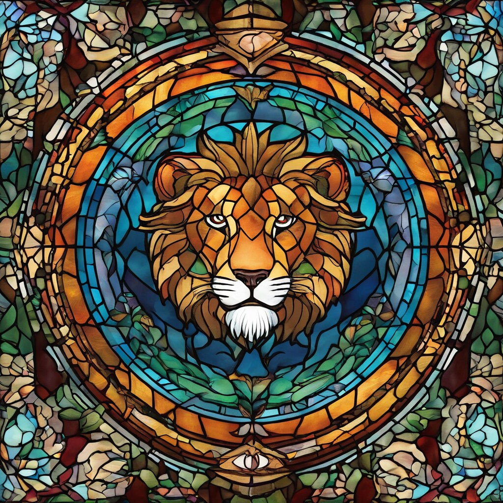 百獣の王ステンドグラス