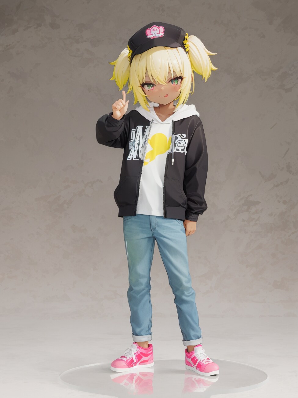 パーカーとスポーツキャップの女の子４ | の人気AIイラスト・グラビア