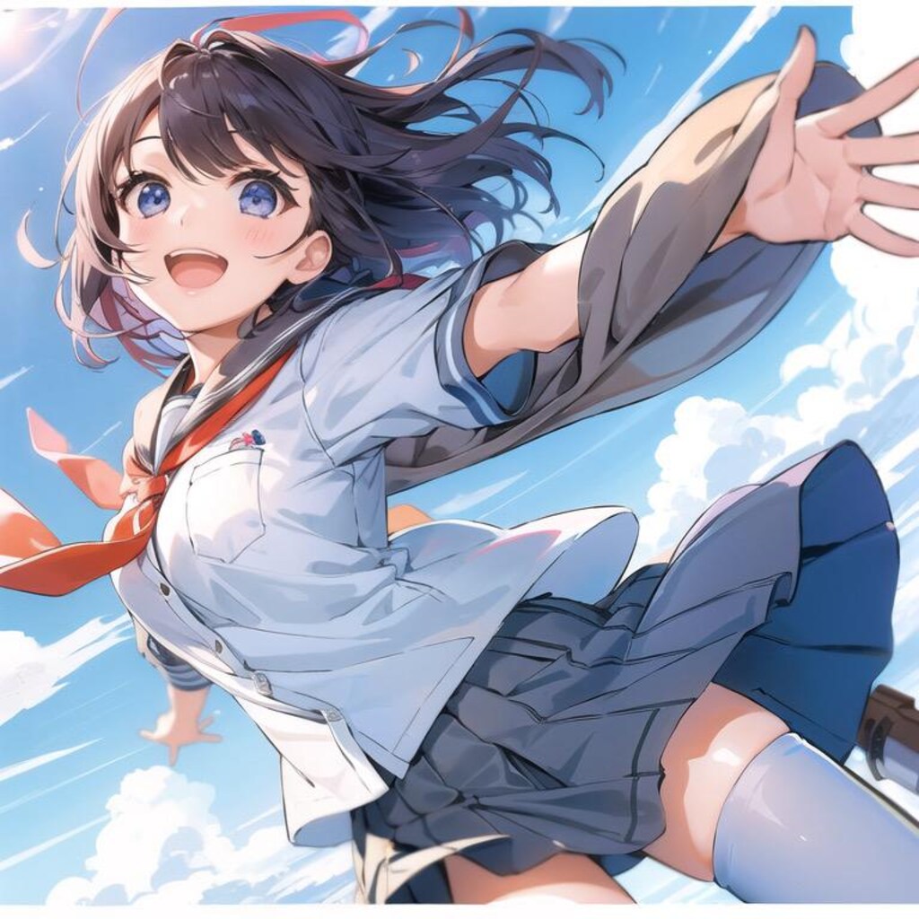 空を飛ぶ女の子