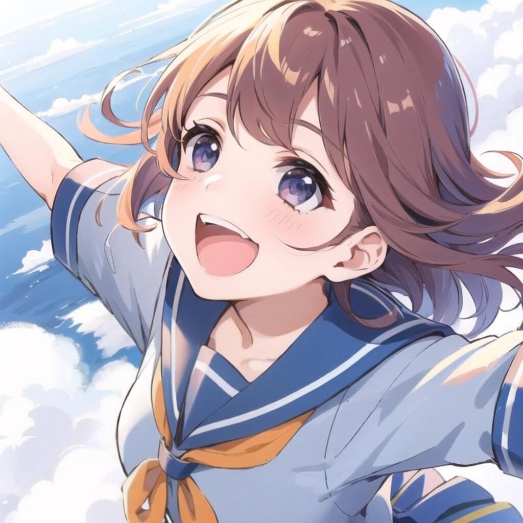 空を飛ぶ女の子