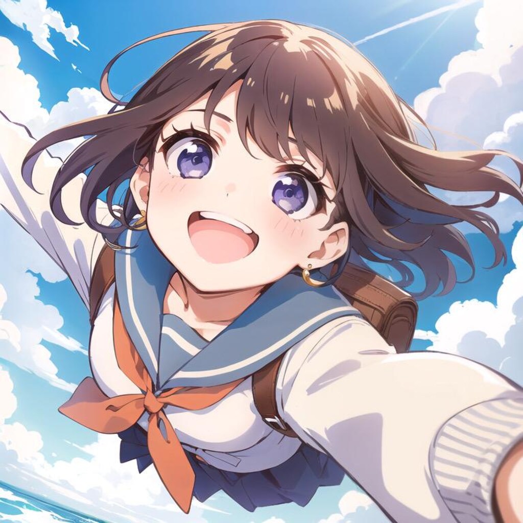 空を飛ぶ女の子