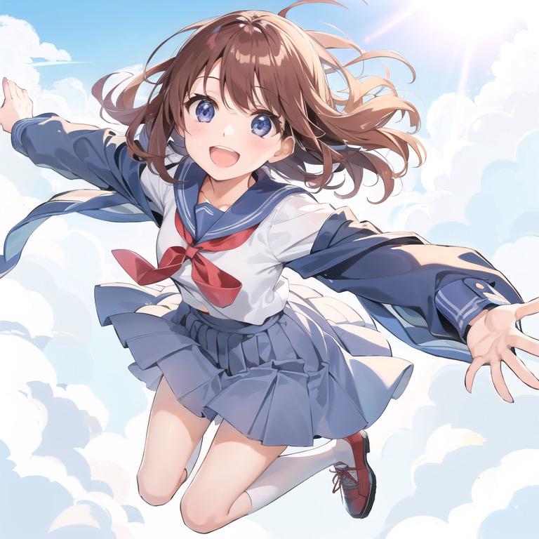 空を飛ぶ女の子