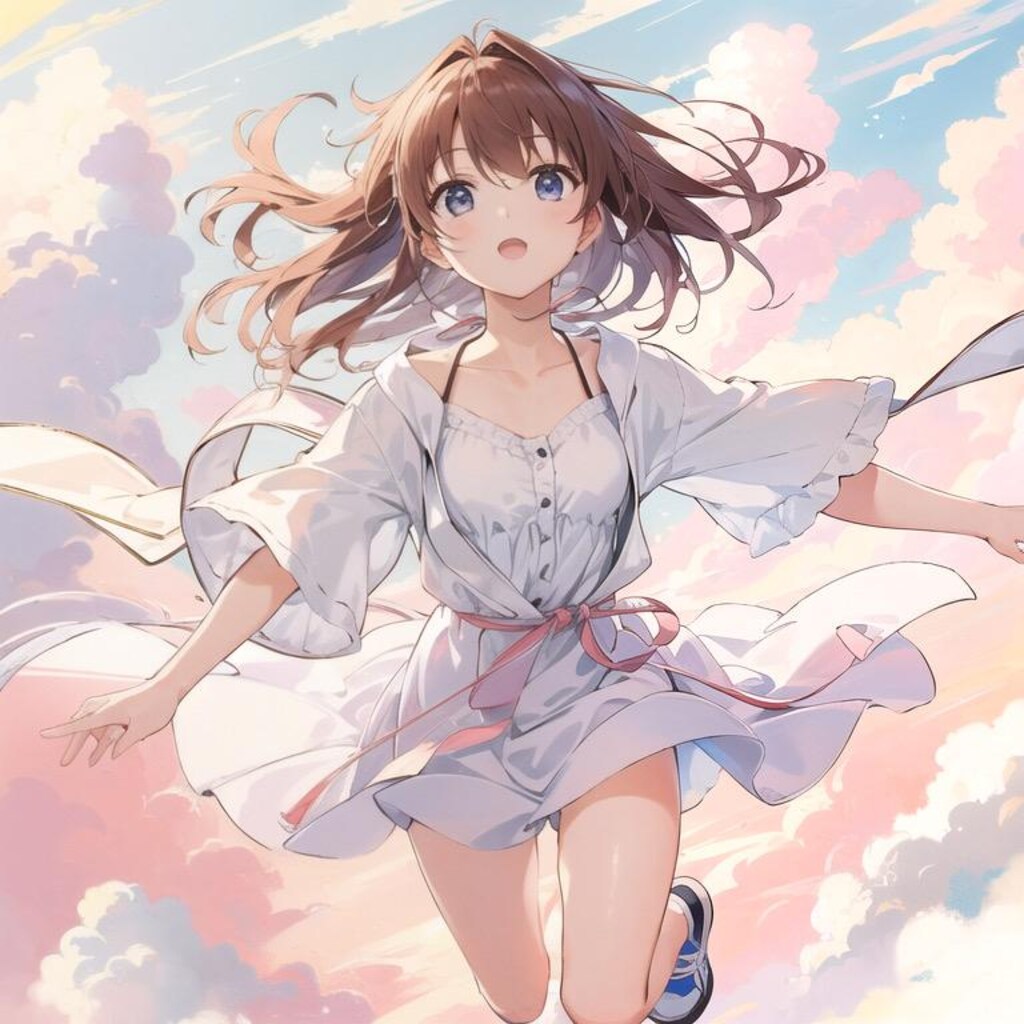 空を飛ぶ女の子