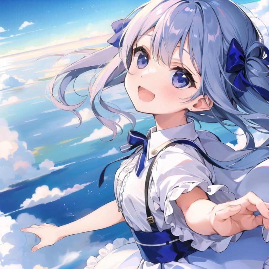 空を飛ぶ女の子