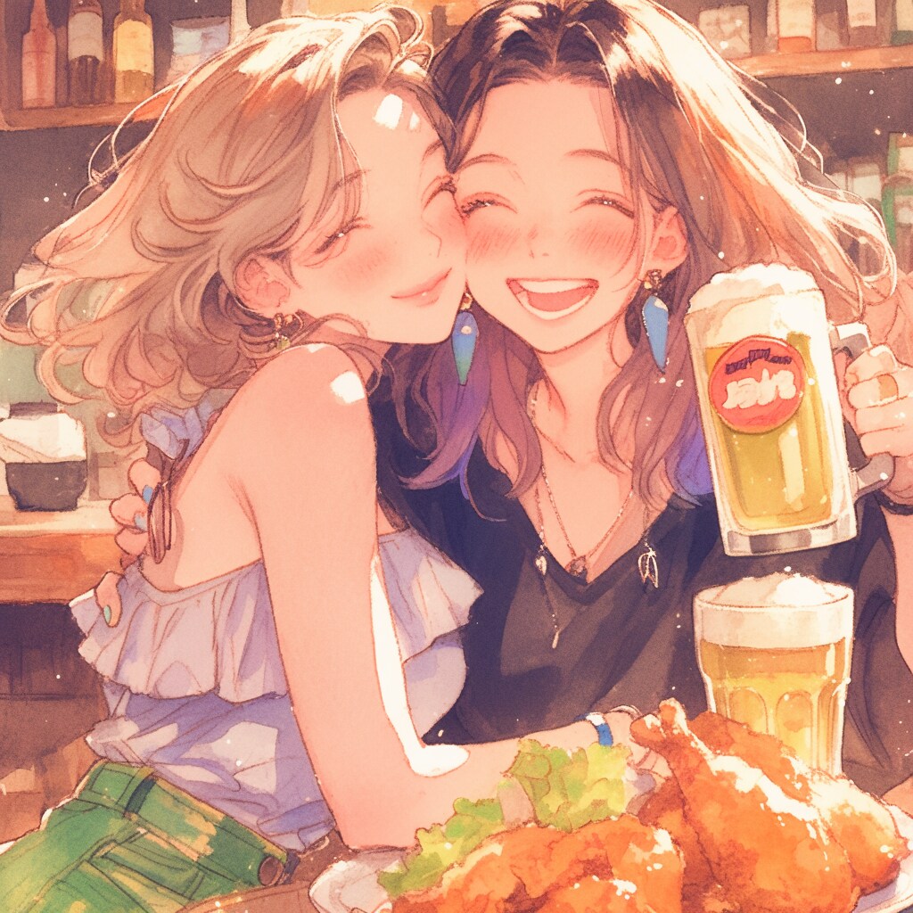 のむ〜　（段々酔Lv上がる絵