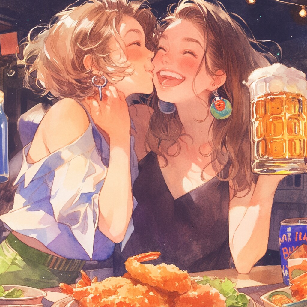 のむ〜　（段々酔Lv上がる絵