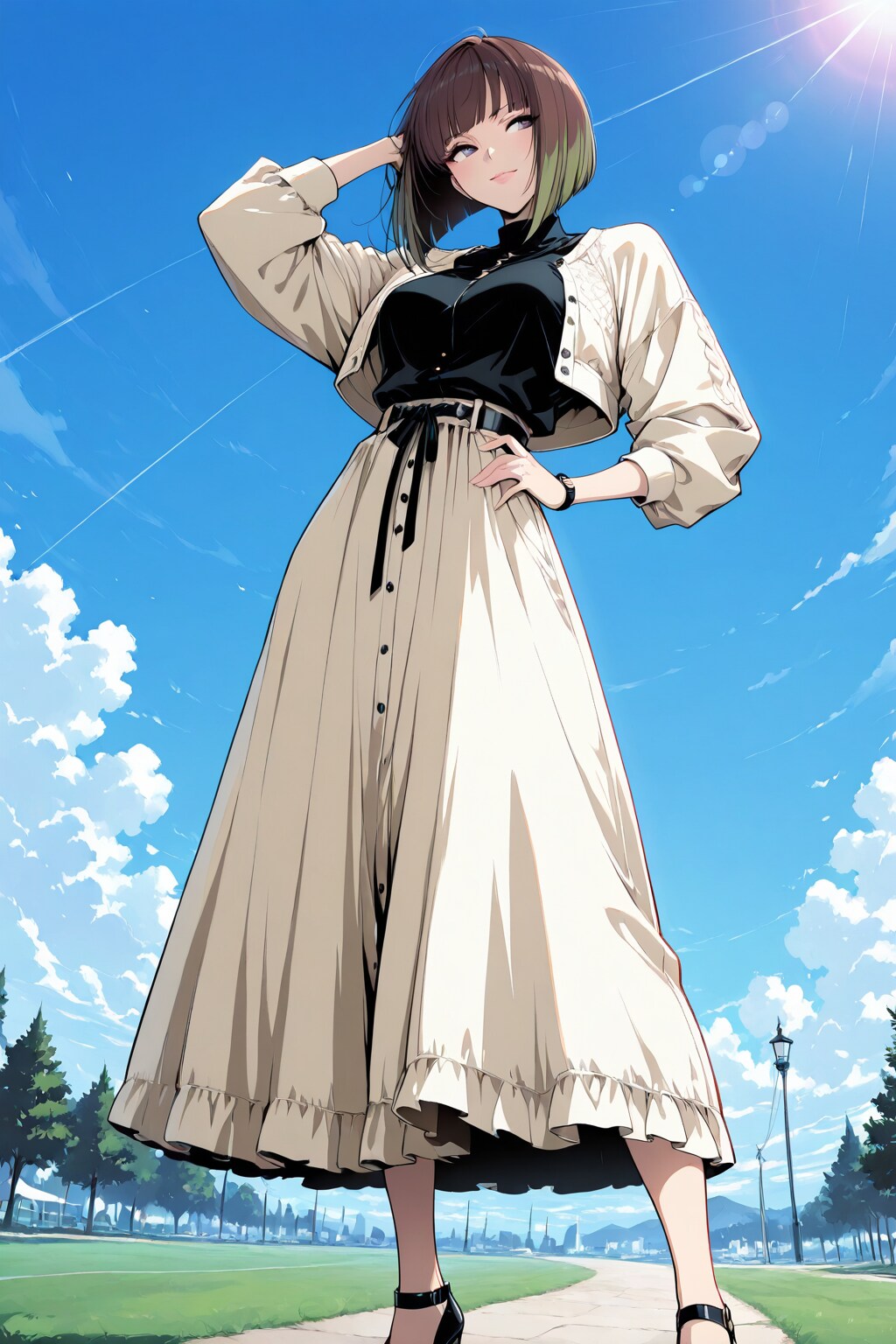 ロングスカートの女の子　その２ | の人気AIイラスト・グラビア
