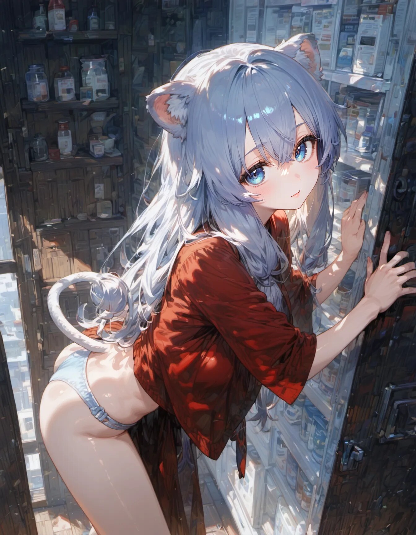 Curious Cat in the Apothecary