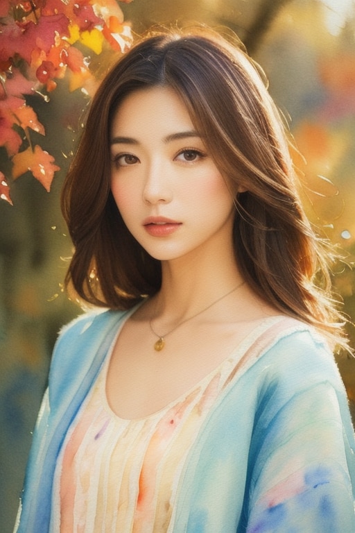 AI美女 水彩画風