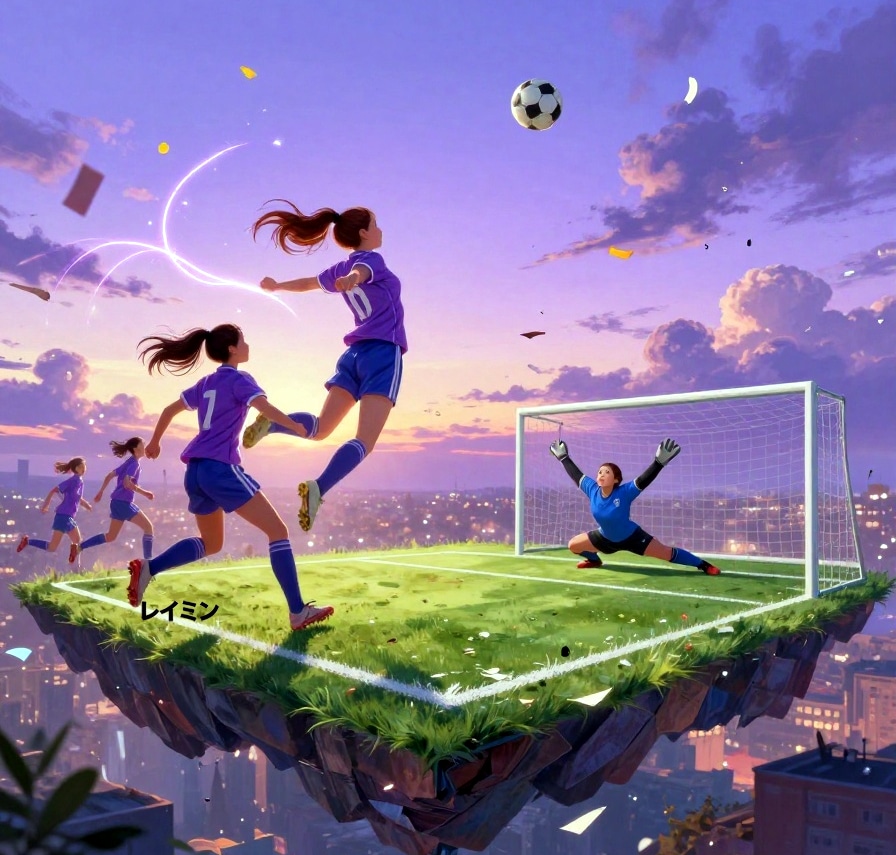 東京の空に広がるネオンのシンフォニー⚽