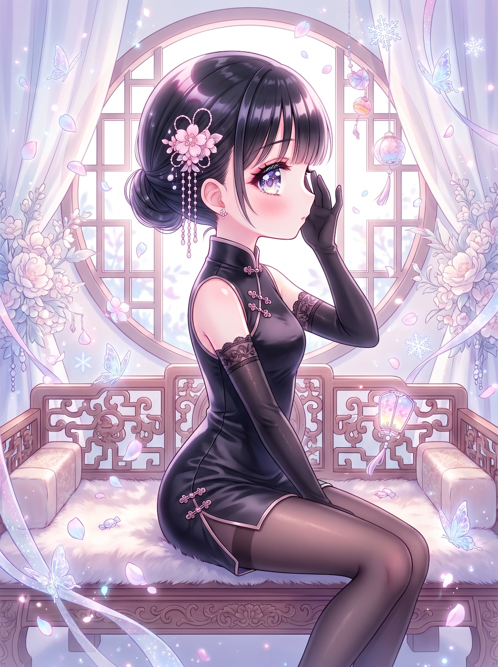 月窓幽艶の黒絹