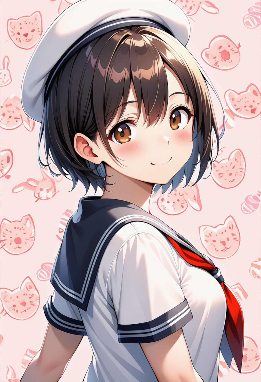キュートな見返り美人