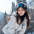 スキーをする女性 2 2枚目