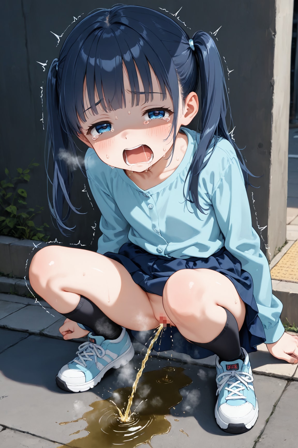 我慢の限界で野外排泄してる幼女を見つけた