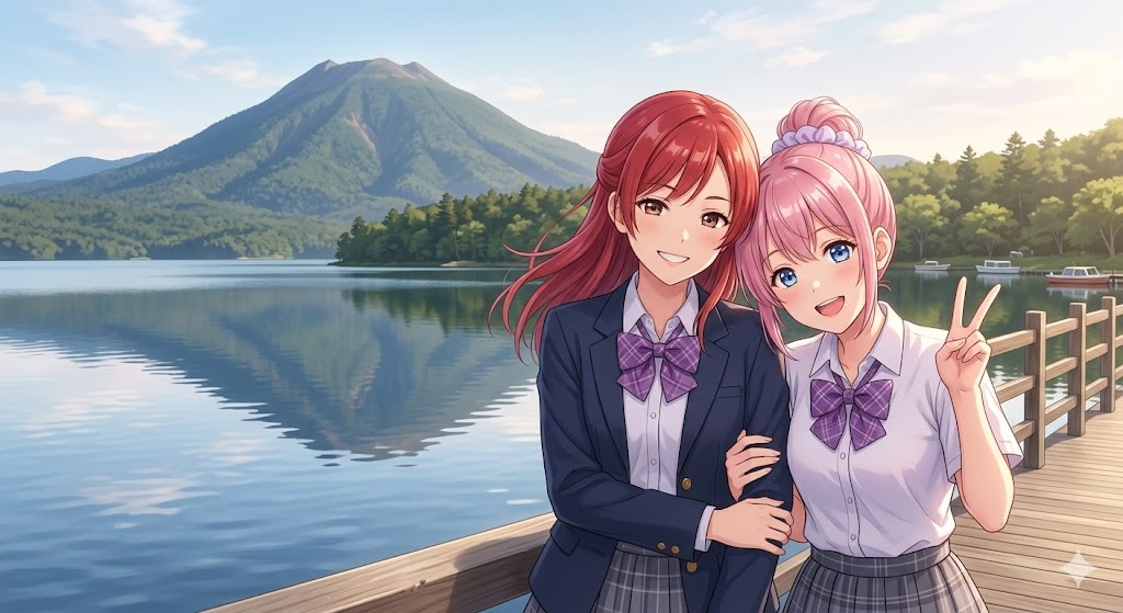 阿寒湖とＪＫ😍