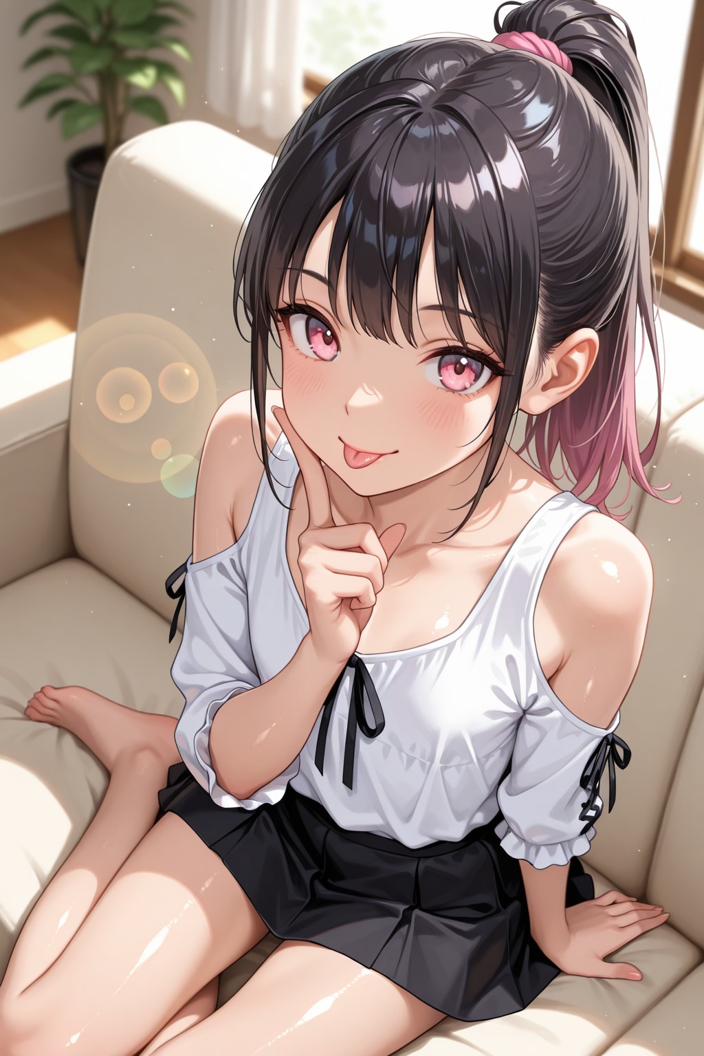 「ポニーテールにしてみたの♡」
