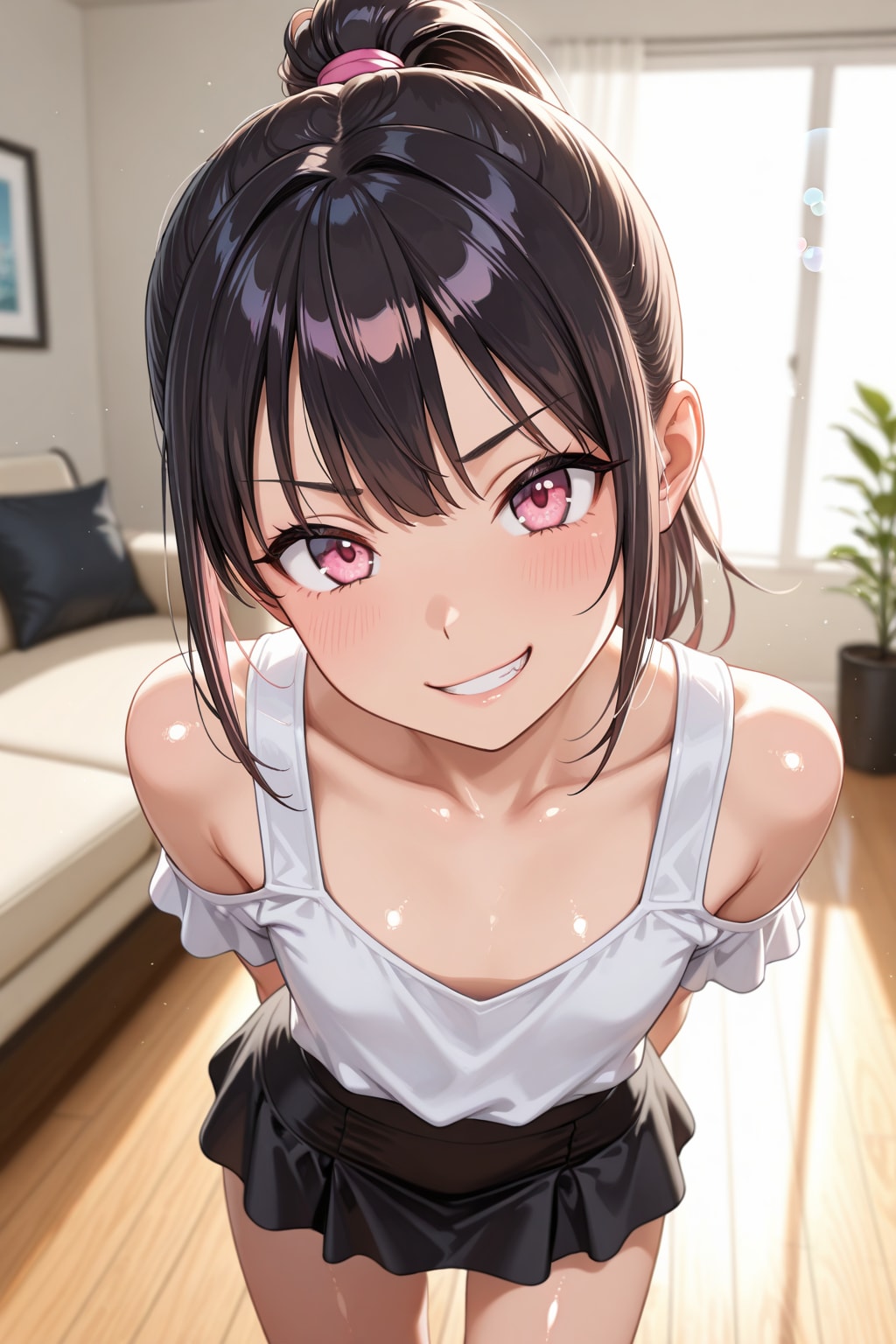 「ポニーテールにしてみたの♡」