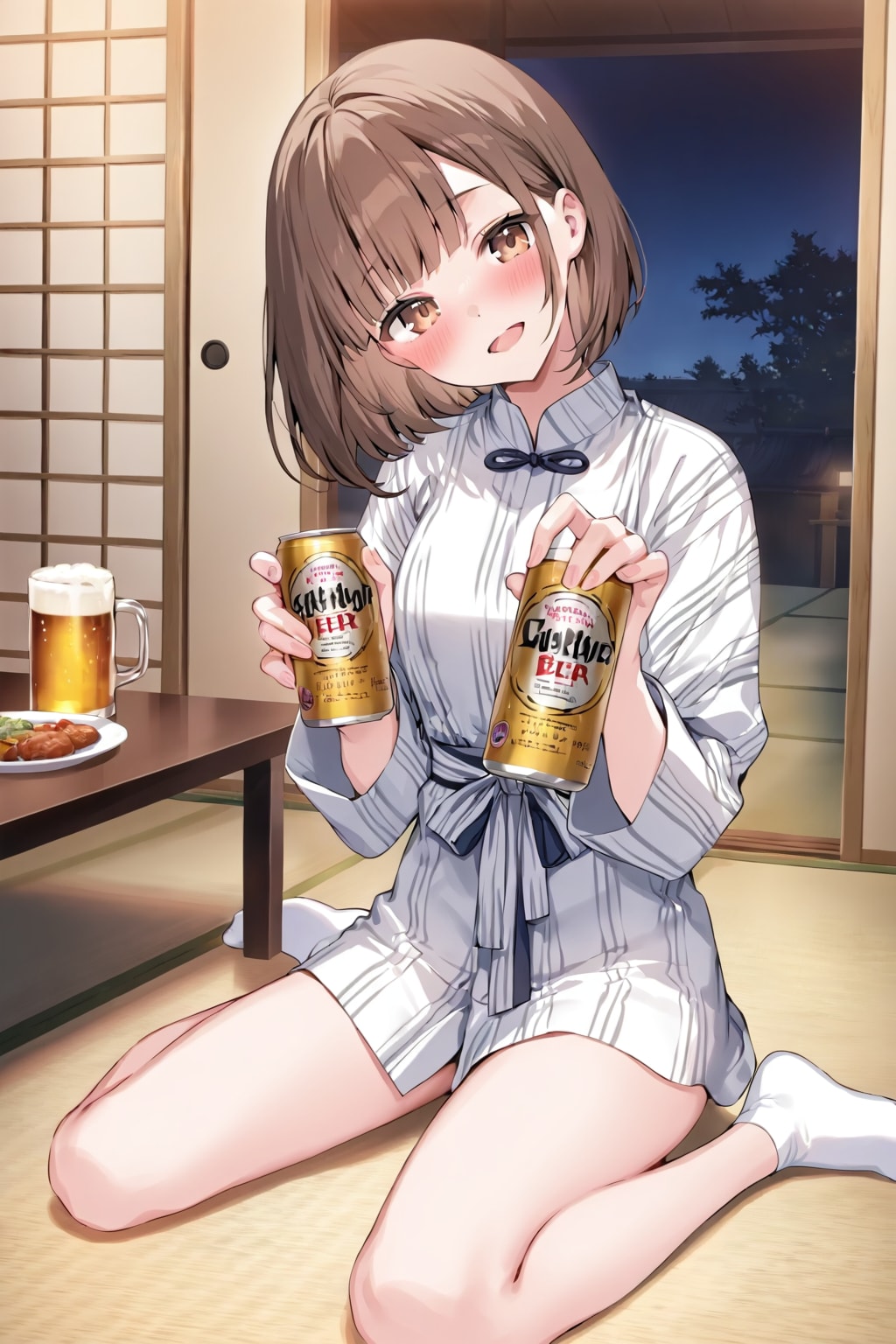 ビールを飲む女２１